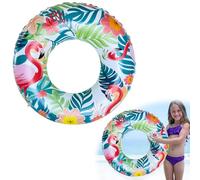 LUMOOM Bouées de natation pour adultes - Grande bouée de natation gonflable - Bouée de jeu d'eau hawaïenne - Flamant rose - Palmier - Jouet d'eau pour piscine, plage, piscine - Extérieur (B)