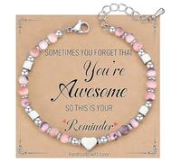 LUMOOM Bracelet Pierres Naturelles,Perles De GuéRison,BohèMe Pour Femme, Cadeaux Dans Coffret Cadeau, Pour FêTes FéMinines, Anniversaires, Saint Valentin