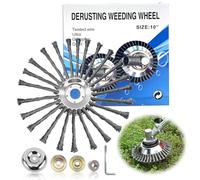 LUMOOM Brosse Anti-Mauvaises Herbes Professionnelle pour Coupe-Herbe, Brosse pour Herbes folles pour Tondeuse à Moteur avec Un diamètre de 25,4 mm et Accessoires d'installation (10 Pouces)