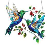 LUMOOM Décoration de fenêtre à suspendre, attrape-soleil, pendentif oiseau en acrylique, décoration de fenêtre moderne, colibri, attrape-soleil, attrape-soleil, décoration de printemps, à suspendre