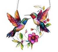 LUMOOM Décoration de fenêtre à suspendre, attrape-soleil, pendentif oiseau en acrylique, décoration de fenêtre moderne, colibri, attrape-soleil, attrape-soleil, décoration de printemps, à suspendre