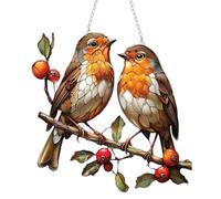 LUMOOM Décoration de fenêtre à suspendre - Oiseau coloré - Attrape-soleil colibri à suspendre aux fenêtres - Pendentif oiseau en acrylique avec chaîne - Décoration pour la maison, le studio (oiseau