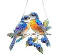 LUMOOM Décoration Suspendue pour Fenêtre en Verre Coloré, Attrape-Soleil Colibri À Accrocher Aux Fenêtres, Pendentif Oiseau en Acryl avec Chaîne, Décoration pour Fenêtres Et Portes pour Maison Studio