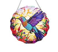 LUMOOM Diamond Painting Pendentif - Kit de bricolage pour adultes - 5D - Peinture diamant - Avec chaîne - Papillon suspendu - Pour fenêtre, mur et entrée - Décoration (C)