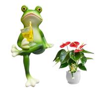 LUMOOM Figurines décoratives de jardin en forme de grenouille verte à suspendre pour pot de fleurs, mini étang, statue d'animaux en résine, décoration de jardin, pour jardin, balcon (B)