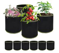 LUMOOM Lot de 10 sacs de plantation pour tomates, pommes de terre, 4 l, très résistants, en tissu épais, 1 gallon, réutilisables, pour légumes, fraises, fleurs (18 x 15 cm)