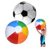 LUMOOM Lot de 2 ballons de plage gonflables de 40 cm avec valve de sécurité, pour piscine, plage, piscine