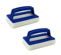 LUMOOM Lot de 2 brosses de piscine avec poignée, brosse à main pour nettoyage de piscine, brosse à algues, nettoyeur de bordures, brosse en plastique, brosse de nettoyage pour piscine