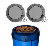 LUMOOM Lot de 2 filets de citerne d'eau de pluie réglables avec cordon de serrage, couverture en filet pour citerne de pluie, protection contre les moustiques et les intempéries, protection contre les