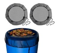 LUMOOM Lot de 2 filets de citerne d'eau de pluie réglables avec cordon de serrage, couverture en filet pour citerne de pluie, protection contre les moustiques et les intempéries, protection contre les