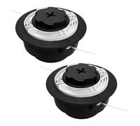 LUMOOM Lot de 2 têtes de tondeuse C6-2 pour Stihl FS38 FS40 FS45 FS50 FSA60R FSA86R FSE60, tête de débroussailleuse et débroussailleuse, tête à double fil M8 x 1,25, filetage à gauche avec bobine de