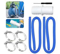 LUMOOM Lot de 2 tuyaux de piscine 32 mm, 100 cm, 4 clips de sécurité, tuyau de filtre de piscine avec raccord de tuyau, tuyau de pompe de piscine, tuyau de pompe à filtre pour piscine (bleu)