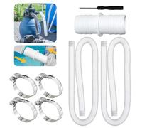 LUMOOM Lot de 2 tuyaux de piscine 32 mm, 150 cm, 4 clips de sécurité, tuyau de filtre de piscine avec raccord de tuyau, tuyau de pompe de piscine, tuyau de pompe à filtre pour piscine (blanc)