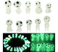 LUMOOM Lot de 20 figurines d'elfes Mononoké lumineuses, décoration de jardin lumineuses, pour jardin, plante en pot, miniature, jardin, chambre à coucher (bleu + vert)