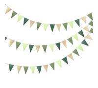 LUMOOM Lot de 3 guirlandes de fanions en papier pour l'extérieur avec corde en coton de 5 m, drapeau triangulaire à suspendre, pour décoration de festival, fête d'anniversaire, mariage, rentrée des