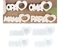LUMOOM Lot de 4 moules en silicone pour mama/papa, pour la fête des mères, l'artisanat, la fête des mères, la fête des pères, la décoration de la maison