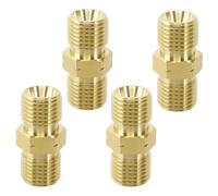 LUMOOM Lot de 4 raccords de tuyau de gaz en laiton, double mamelon avec filetage AG à gauche 1/4", adaptateur polyvalent pour bouteilles de gaz et raccord rapide pour tuyaux au propane