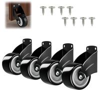 LUMOOM Lot de 4 roulettes de portail, anti-affaissement, roue stabilisatrice réglable, antidérapante, pour charges lourdes, portails de jardin et portails en bois