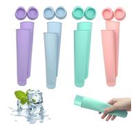 LUMOOM Lot de 8 moules à glace en silicone réutilisables - Sans BPA - Avec couvercle - Pour sucettes glacées