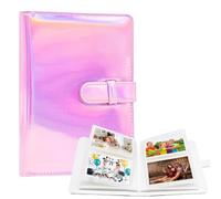 LUMOOM Petit album photo avec 64 pochettes - Mini album à pochettes pour film de 5 x 8 cm - Pour photos de famille de bébé - Compatible avec Fujifilm Instax Mini Film/Kpop - Poudre laser