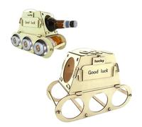 LUMOOM Porte-bière, porte-bouteilles, porte-bière, en bois, cadeau amusant pour homme, porte-bouteille de bière, bricolage, pour fêtes, cadeau d'anniversaire, bois, Étagère à bouteilles de vin