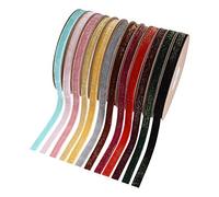 LUMoony 10 mètres 5 Couleurs 10 mm Ruban de Velours en Vrac Ruban de Velours Ruban de Velours à Paillettes Ruban de Velours métallique pour travaux manuels, Noël, Emballage Cadeau