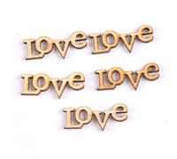 LUMoony Alcool avec écriture Love 50Pcs Lettres en Bois Love Lettres décoratives en Bois pour Mariage Saint-Valentin Anniversaire Fête Table Déco Amour 28 * 11mm