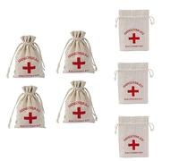 LUMoony Hangover Bag Sacs cadeaux 10 x 15 cm Petit sac avec cordon de serrage Croix rouge Sac en coton Lin Kits de premiers secours Sacs parfaits pour les accessoires de fête de mariage Sacs en toile