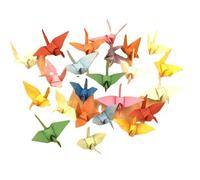 LUMoony Lot de 50 grues en papier origami - 15 cm - Fabriquées à la main - Pliées - Papier origami - Pour fête de mariage - Décoration d'intérieur - Grues en papier origami