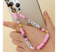 LUMoony Universel Bohème Anti-Perte Chaîne de téléphone Portable Straps Perles colorées Téléphone Pendentif Chaîne de téléphone Portable Bijoux Suspendus Love Alphabet Lettre Perle Chaîne