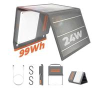 LUMOPAL Chargeur solaire portable 99,9 Wh avec panneau solaire de 24 W pliable 65 W PD USB-C, sortie USB A QC3.0 22 W pour camping, extérieur, voyage, urgences