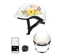 Lumos Nyxel Flower Power Casque de vélo Intelligent, lumières LED Avant et arrière réglables avec Clignotants, visibilité à 360°, contrôlé par Application, Casque de Skateboard léger et Confortable