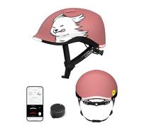 Lumos Nyxel MIPS LED Casque de Vélo - City & Commuter Casque avec 360°, Feu de Frein, USB-C, IPX6 - Taille M, Couleur: Breeze & Fluff- Coral avec Motif Chien
