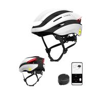 Lumos Ultra Casque Intelligent | Casque de vélo | Feux LED Avant et arrière | Clignotants | Feux arrière | Connexion Bluetooth | Adulte : Hommes, Femmes (Blanc, Taille : M-L)