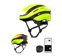 Lumos Ultra Casque Intelligent | Casque de vélo | Feux LED Avant et arrière | Clignotants | Feux arrière | Connexion Bluetooth | Adulte : Hommes, Femmes (Vert, Taille : M-L)
