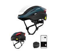 Lumos Ultra Casque Intelligent | Casque de vélo | Feux LED Avant et arrière | Clignotants | Feux arrière | Connexion Bluetooth | Adulte : Hommes, Femmes (Bleu, Taille : M-L)