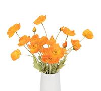 Lumoslyy Fleurs artificielles Coquelicots 5 pièces Faux Fleurs décoration de la Maison Mariage fête Bouquet Soie Faux Fleurs