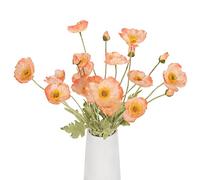 Lumoslyy Fleurs artificielles Coquelicots 5 pièces Faux Fleurs décoration de la Maison Mariage fête Bouquet Soie Faux Fleurs