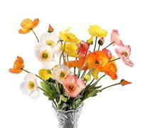 Lumoslyy Fleurs artificielles Coquelicots 8 pièces Faux Fleurs décoration de la Maison Mariage fête Bouquet Soie Faux Fleurs