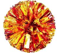 LuMOUzhou Ballon de Cheerleader en Plastique, Aide à l'espri Lot de 2 Pompons de Pom-Pom Girl avec poignée Multicolore(Rosso)