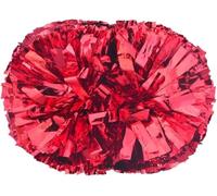 LuMOUzhou Ballon de Cheerleader en Plastique, Aide à l'espri Lot de 2 Pompons de Pom-Pom Girl avec poignée en Pet Multicolore 60 g-100 g(Rosso,60g)