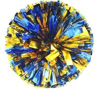 LuMOUzhou Ballon de Cheerleader en Plastique, Aide à l'espri Lot de 2 Pompons de Pom-Pom Girl avec poignée Multicolore(Blue Gold)