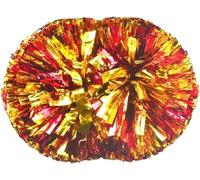 LuMOUzhou Ballon de Cheerleader en Plastique, Aide à l'espri Lot de 2 Pompons de Pom-Pom Girl avec poignée en Pet Multicolore 60 g-100 g(Red Add Gold,100g)