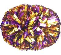 LuMOUzhou Ballon de Cheerleader en Plastique, Aide à l'espri Lot de 2 Pompons de Pom-Pom Girl avec poignée en Pet Multicolore 60 g-100 g(Purple Add Gold,60g)