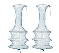 LuMOUzhou Cage de pêche Pliante Panier en Maille for appâts de pêche, très Grande capacité, canaux de Circulation d'air Pliables for Kayak, Installation Rapide