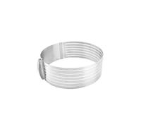 LuMOUzhou Le gâteau cuit. Cercle à gâteau réglable en acier inoxydable for gâteaux et pains à étages, argenté, 6 à 12 pouces(Large)