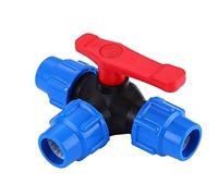 LuMOUzhou Valve d'isolation du connecteur de Robinet Raccord de Robinet de Jardin en Plastique PE, vanne à Boisseau sphérique Rapide à Trois Voies, Plusieurs Tailles(3/4)