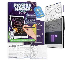 LUMS Tablette d'écriture LCD 11 Pouces - Ardoise Magique avec 40 Cartes Éducatives (Chiffres, Lettres, Formes) - Modèles à Télécharger - Jouet Montessori Créatif pour Filles et Garçons 3-6 Ans