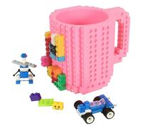 Lumsburry Build-on Brique Mug Tasse à Café Jeu de Construction Créative pour Café Thé Boisson (Rose)
