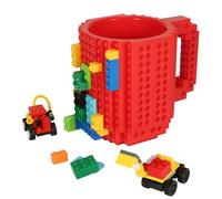 Lumsburry Build-on Brique Mug Tasse à Café Jeu de Construction Créative pour Café Thé Boisson (Rouge)